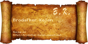 Brodafker Kelen névjegykártya